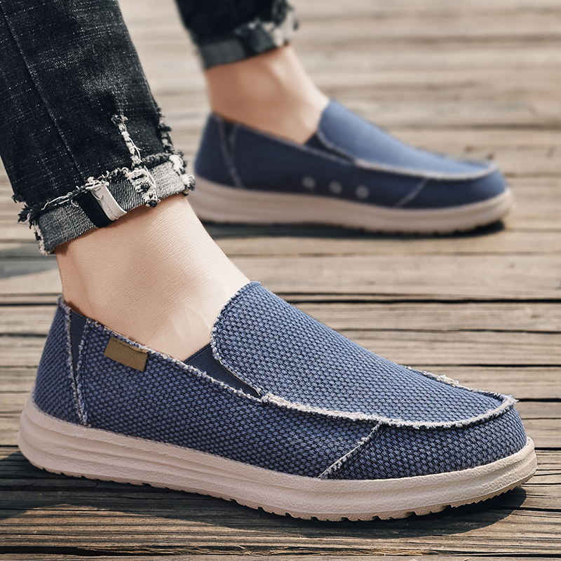 Men'S Shoes Loafers Casual - Baskets d'extérieur antidérapantes confortables en toile