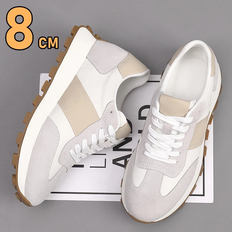 Men Shoes Size Chart - Homme ascenseur espadrilles décontractées vache daim