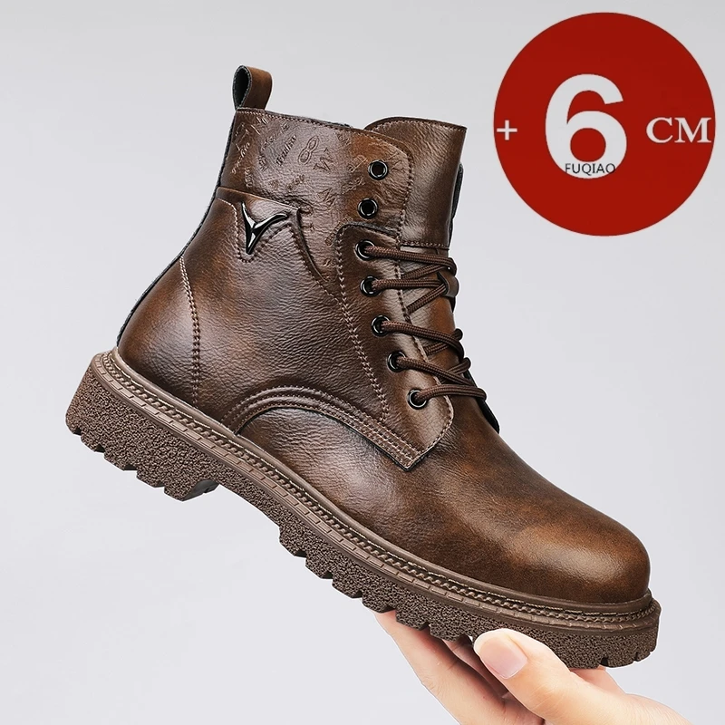 Men Shoes Boots - Bottines invisibles en cuir pour hommes,