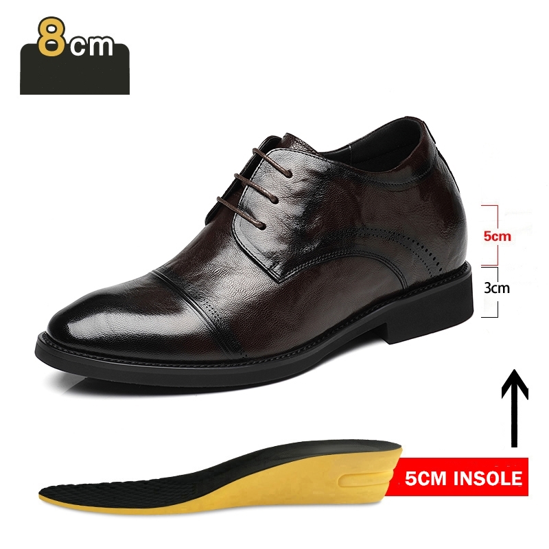 Oxford Brogue Leather - Chaussures élévatrices en cuir pour hommes,