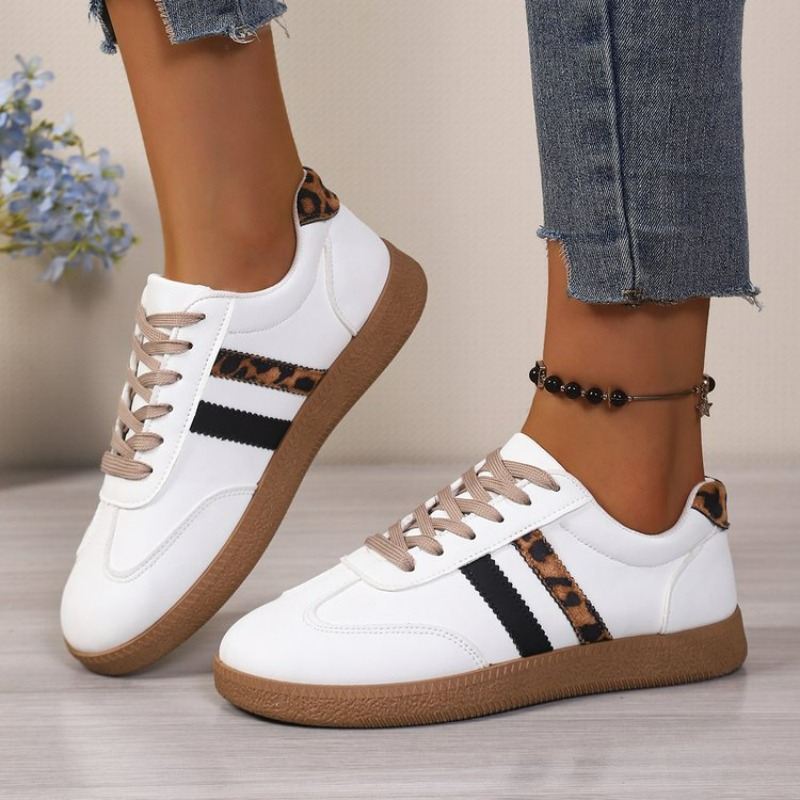 Running Shoes Lightweight - Baskets blanches décontractées à lacets pour