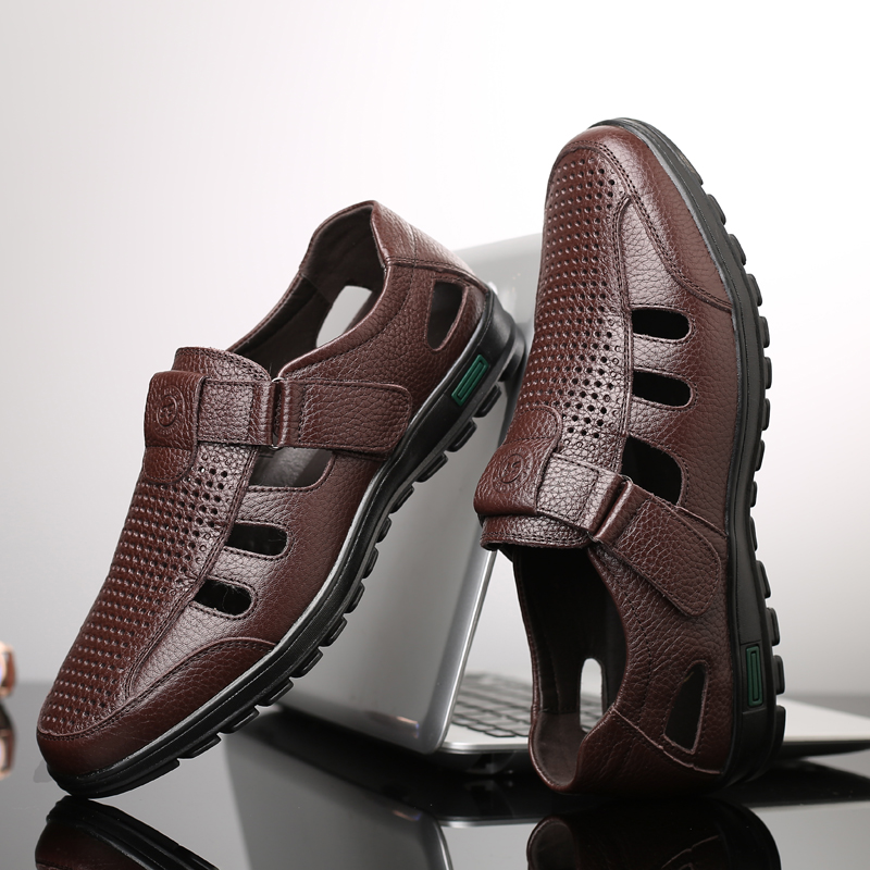Sandales en cuir véritable pou - Men Shoes Eu To Us Size avis et prix