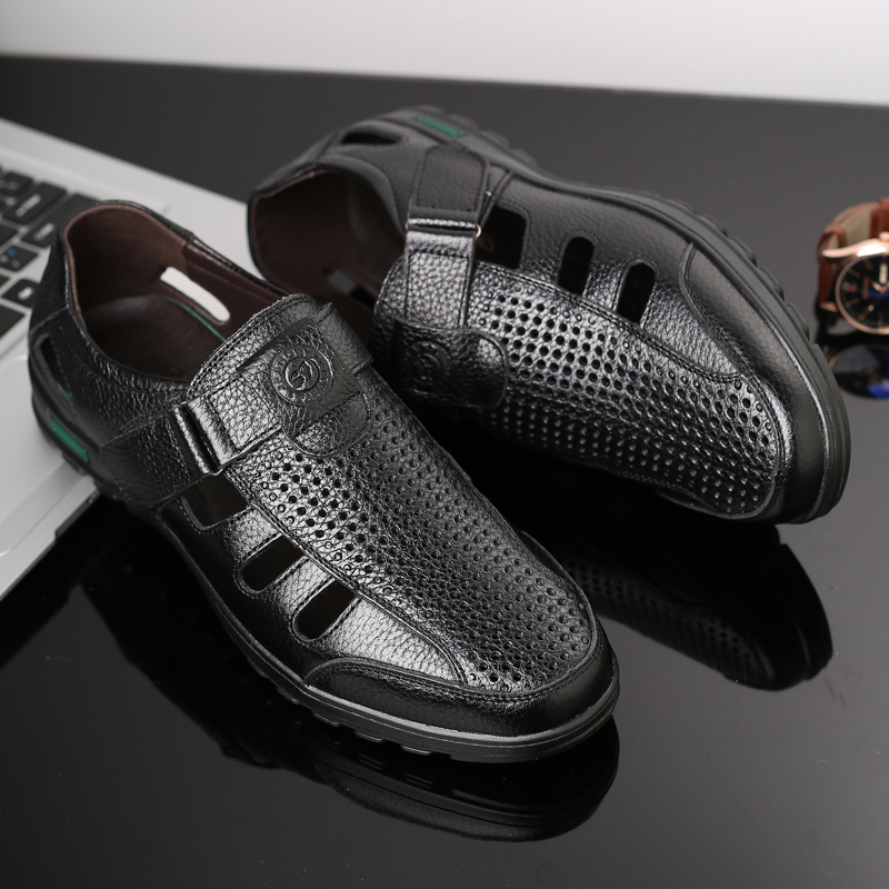 Sandales en cuir véritable pou - Men Shoes Eu To Us Size avis et prix