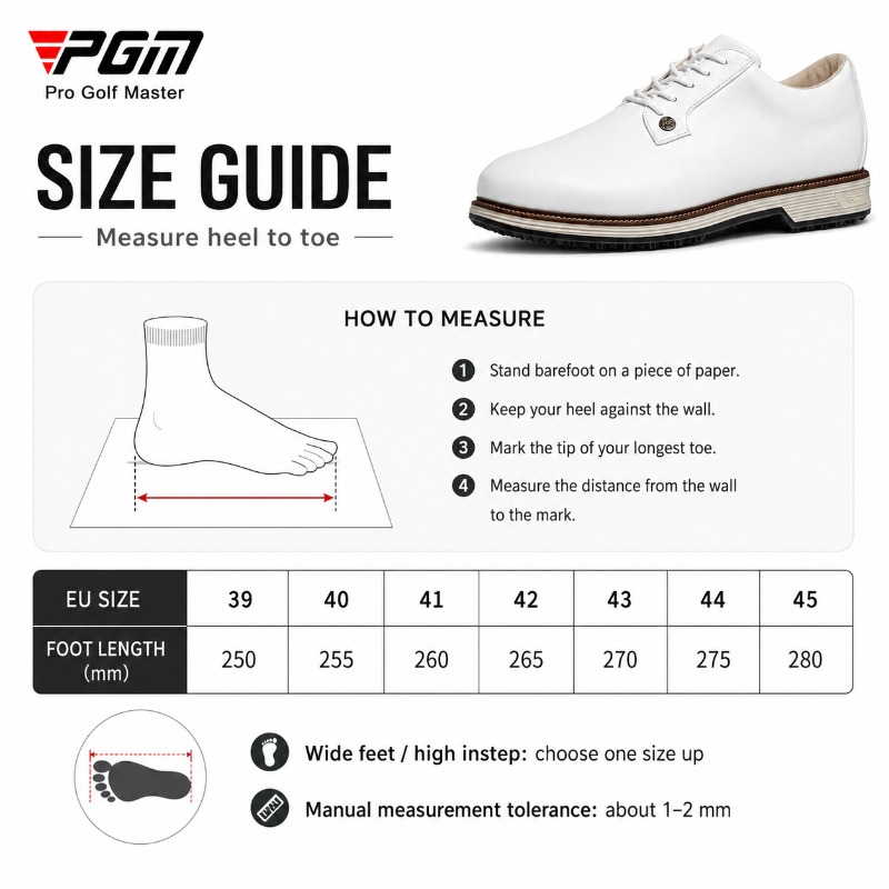 PGM – chaussures de golf en cu - Men Shoes Eu To Us Size avis et prix